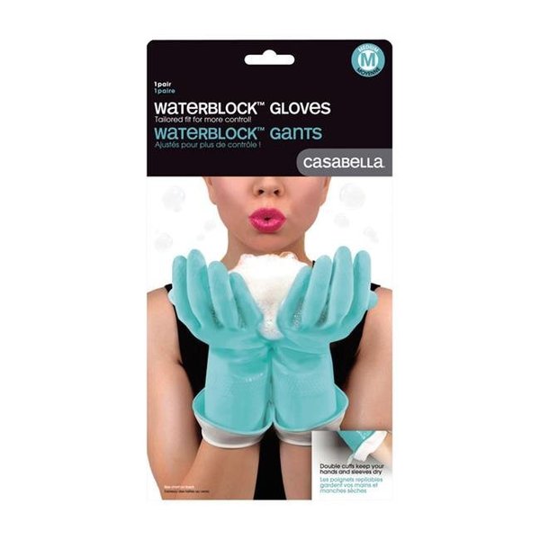 Casabella Casabella 6594030 Unisex Indoor & Outdoor Latex Cleaning Gloves; Blue - Medium 6594030